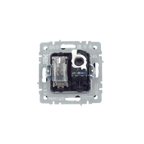 Розетка двойная/ BRITE Розетка двойная TV+RJ-45 кат.5E РТВ/РК12-БрТБ темная бронза Розетка двойная/ BRITE Розетка двойная TV+RJ-45 кат.5E РТВ/РК12-БрТБ темная бронза