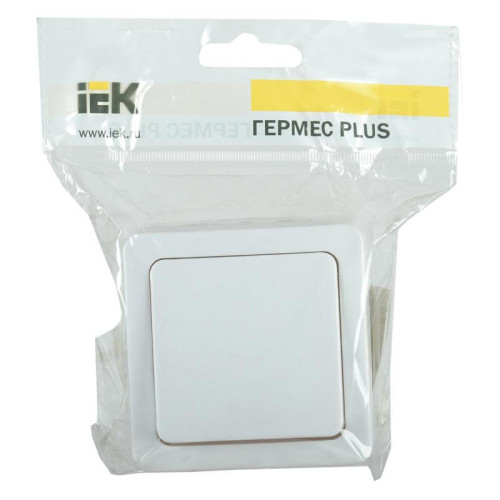 Выключатель IEK Гермес Plus откр. 1кл. IP54 белый (упак.:1шт) (EVMP10-K01-10-54-EC) Выключатель IEK Гермес Plus откр. 1кл. IP54 белый (упак.:1шт) (EVMP10-K01-10-54-EC)