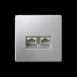 Розетка двойная компьютерная/ ARTGALLERY розетка двойная компьютерная RJ45+RJ45, кат. 5е, механизм, алюминий