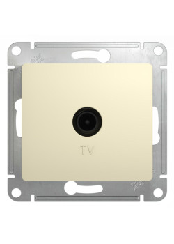 Розетка телевизионная/ GLOSSA розетка телевизионная TV в рамку 1дБ бежевая