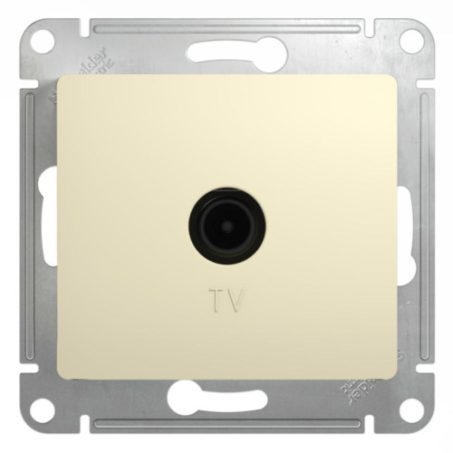 Розетка телевизионная/ GLOSSA розетка телевизионная TV в рамку 1дБ бежевая