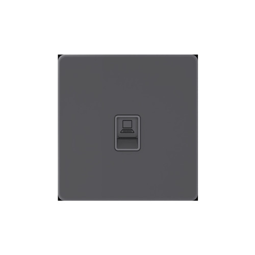 Розетка информационная/ Розетка информационная С/У RJ-45 кат.5e, Вулканический пепел , Systeme Infinity