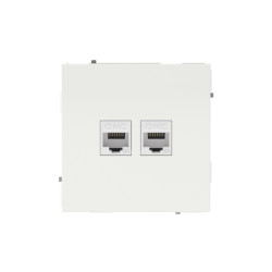 Компьютерная розетка/ Компьютерная розетка RJ-45 без шторки, кат.6А двойная, KANT, белая магнолия
