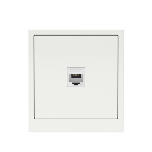 Компьютерная розетка/ Компьютерная розетка RJ-45 без шторки, кат.6А одинарная,KANT, белая магнолия