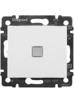 Выключатель Legrand Valena скрыт. 1кл. с подсветкой IP20 белый (774410)