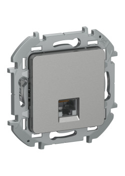 Розетка компьютерная/ IEKINSPIRIA Розетка компьютерная RJ45 категория 5Е UTP 6738271 алюминий