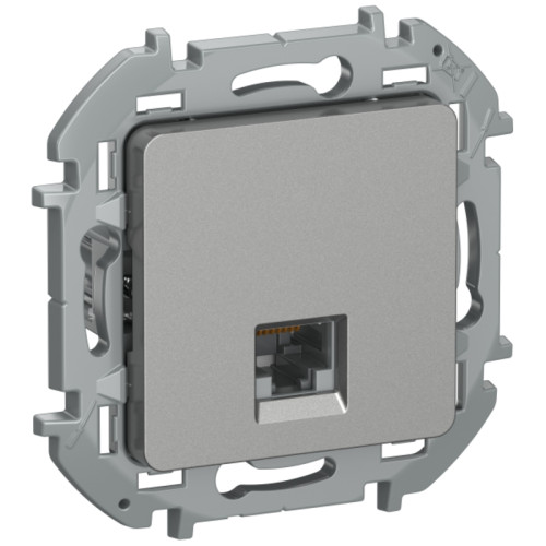 Розетка компьютерная/ IEKINSPIRIA Розетка компьютерная RJ45 категория 5Е UTP 6738271 алюминий