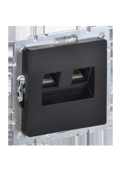 Розетка компьютерная двойная/ BRITE Розетка компьютерная двойная RJ-45 кат.5E РК10-2-БрЧ черный