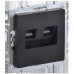Розетка компьютерная двойная/ BRITE Розетка компьютерная двойная RJ-45 кат.5E РК10-2-БрЧ черный