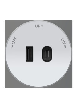 Розетка/ MultiTrack Розетка 2хUSB (тип А+С) 18Вт, 5В/3А Белый