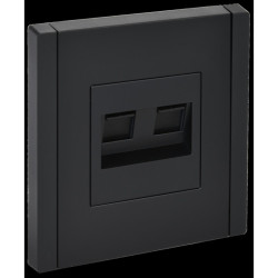 Розетка компьютерная двойная/ FORTE&PIANO Розетка компьютерная двойная RJ-45 кат.6 FP134 черный