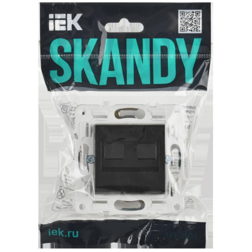 Розетка компьютерная двойная/ SKANDY Розетка компьютерная двойная RJ-45 кат.5E SK-K03Bl черный