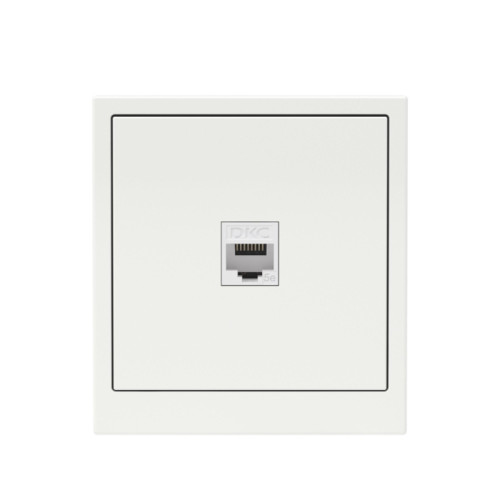 Компьютерная розетка/ Компьютерная розетка RJ-45 без шторки, кат.5е одинарная, KANT, белая магнолия
