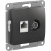 GLOSSA розетка двойная ТВ + компьютерная RJ45, кат. 5Е, антрацит GLOSSA розетка двойная ТВ + компьютерная RJ45, кат. 5Е, антрацит