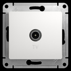 Розетка телевизионная/ GLOSSA розетка телевизионная TV одиночная в рамку 1дБ белая