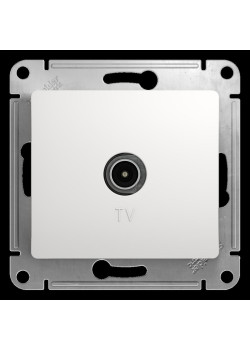 Розетка телевизионная/ GLOSSA розетка телевизионная TV одиночная в рамку 1дБ белая