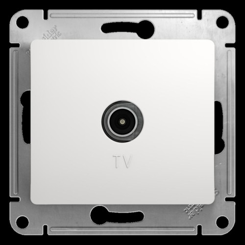 Розетка телевизионная/ GLOSSA розетка телевизионная TV одиночная в рамку 1дБ белая