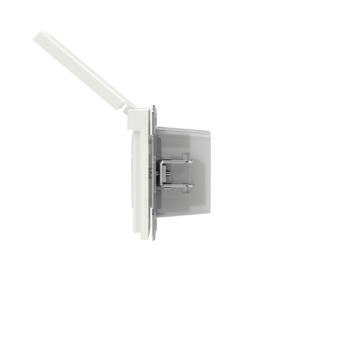 Розетка силовая/ Розетка силовая, 2P+E, с з/ш, с крышкой, IP44, KANT, белая магнолия