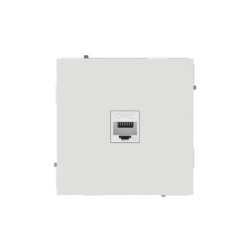 Компьютерная розетка/ Компьютерная розетка RJ-45 без шторки, кат.6А одинарная,KANT, белый песок