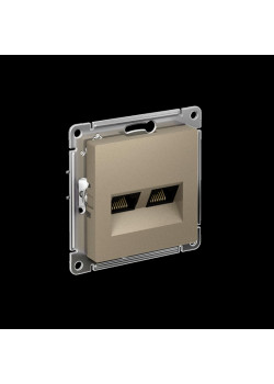ATLASDESIGN РОЗЕТКА двойная компьютерная RJ45+RJ45, кат.5E, механизм, ШАМПАНЬ