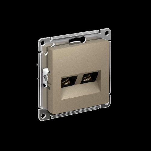 ATLASDESIGN РОЗЕТКА двойная компьютерная RJ45+RJ45, кат.5E, механизм, ШАМПАНЬ
