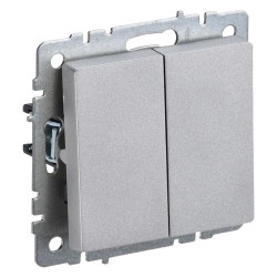 Выключатель IEK Brite ВС10-2-0-БрА скрыт. 2кл. IP20 алюминий (упак.:1шт) (BR-V20-0-10-K47)