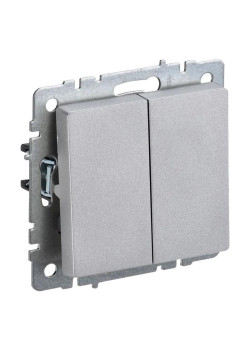 Выключатель IEK Brite ВС10-2-0-БрА скрыт. 2кл. IP20 алюминий (упак.:1шт) (BR-V20-0-10-K47)