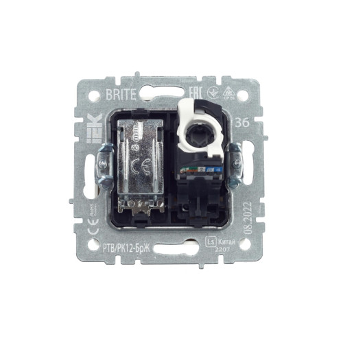 Розетка двойная/ BRITE Розетка двойная TV+RJ-45 кат.5E РТВ/РК12-БрЖ жемчуг