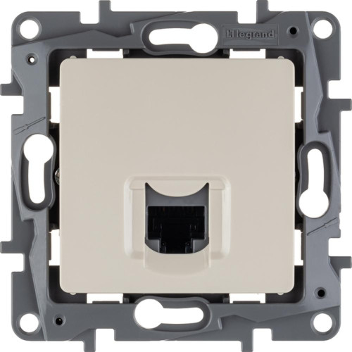 Розетка компьютерная/ Розетка компьютерная RJ-45 категория 5Е UTP слоновая кость ETIKA