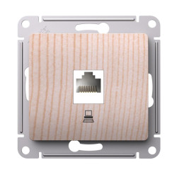 Розетка компьютерная/ GLOSSA розетка компьютерная RJ45 кат.5Е, механизм, сосна