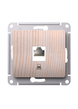 Розетка компьютерная/ GLOSSA розетка компьютерная RJ45 кат.5Е, механизм, сосна