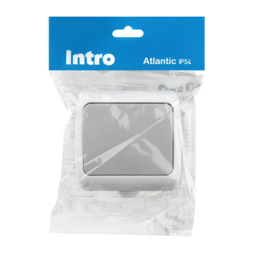 Выключатель/ Выключатель Intro Atlantic 5-101-03 10А-250В, IP54, открытой установки, серый