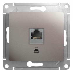 GLOSSA розетка компьютерная RJ45 категория 5E механизм платина