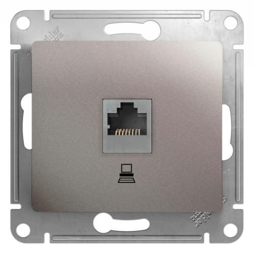 GLOSSA розетка компьютерная RJ45 категория 5E механизм платина