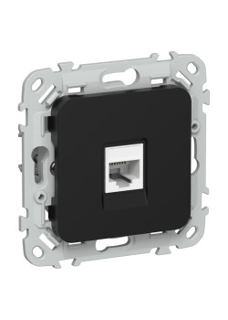 Розетка компьютерная/ FLITE Розетка компьютерная RJ-45 категория 6 UTP РК6-1-0-ФлЧ черный