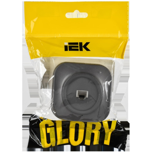 GLORY Розетка для открытой установки компьютерная RJ-45 кат.5E РК10-ХСм сталь матовый GLORY Розетка для открытой установки компьютерная RJ-45 кат.5E РК10-ХСм сталь матовый