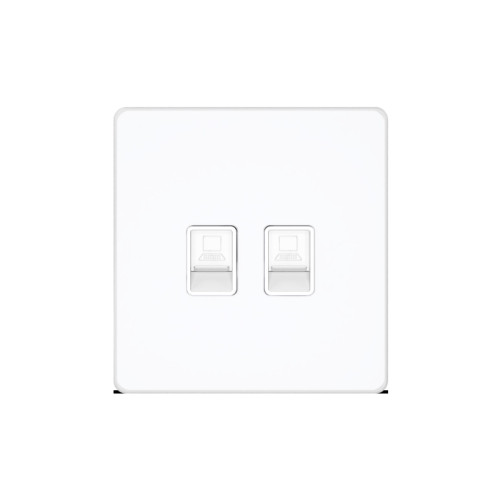Розетка информационная/ Розетка информационная С/У RJ-45 кат.5e 2-я, Арктический лед , Systeme Infinity