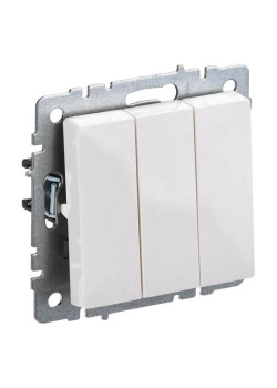 Выключатель IEK Brite ВС10-3-0-БрБ скрыт. 3кл. IP20 белый (упак.:1шт) (BR-V30-0-10-K01)