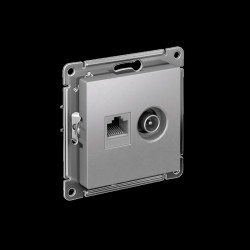 Розетка/ Розетка ATLASDESIGN двойная компьютерная+ТВ RJ45+TV категория 5E механизм алюминий