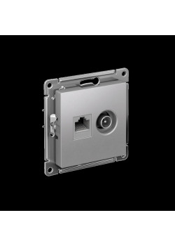 Розетка/ Розетка ATLASDESIGN двойная компьютерная+ТВ RJ45+TV категория 5E механизм алюминий