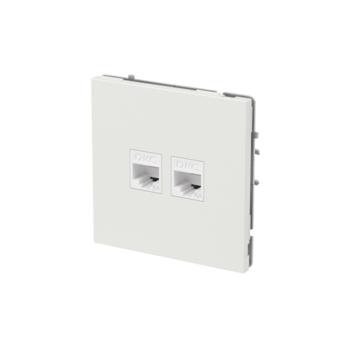 Компьютерная розетка/ Компьютерная розетка RJ-45 без шторки, кат.6А двойная, KANT, белый песок Компьютерная розетка/ Компьютерная розетка RJ-45 без шторки, кат.6А двойная, KANT, белый песок