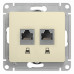 Розетка/ Розетка Glossa двойная компьютерная RJ45 + RJ45 кат.5E механизм бежевый