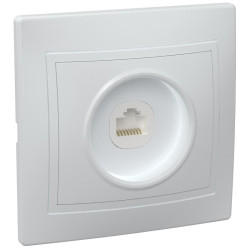 Розетка/ KVARTA Розетка 1-местная компьютерная RJ-45 кат.5е РК10-КБ белый GENERICA