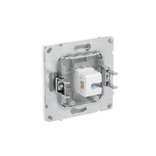 Компьютерная розетка/ Компьютерная розетка RJ-45 без шторки, кат.6А одинарная,KANT, белая магнолия