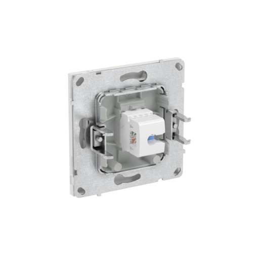 Компьютерная розетка/ Компьютерная розетка RJ-45 без шторки, кат.6А одинарная,KANT, белый песок