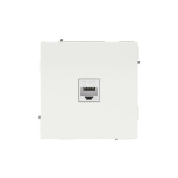 Компьютерная розетка/ Компьютерная розетка RJ-45 без шторки, кат.6А одинарная,KANT, белая магнолия