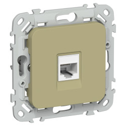 Розетка компьютерная/ FLITE Розетка компьютерная RJ-45 категория 5Е UTP РК5е-1-0-ФлО оливковый