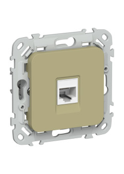 Розетка компьютерная/ FLITE Розетка компьютерная RJ-45 категория 5Е UTP РК5е-1-0-ФлО оливковый