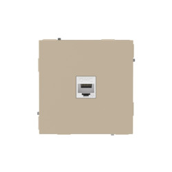 Компьютерная розетка/ Компьютерная розетка RJ-45 без шторки, кат.6А одинарная,KANT, ванильный марципан