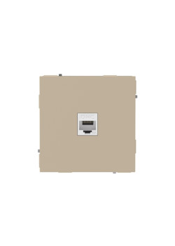 Компьютерная розетка/ Компьютерная розетка RJ-45 без шторки, кат.6А одинарная,KANT, ванильный марципан